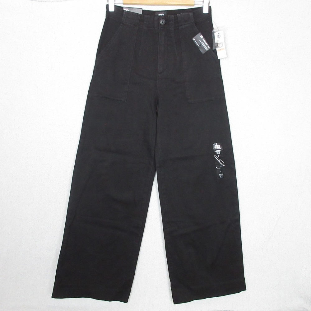 DO‎ Dee Ocleppo Juniper Trouser Pants High Rise Wide Leg Black Women's Size 2